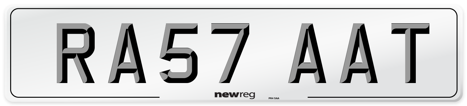 RA57 AAT Number Plate from New Reg